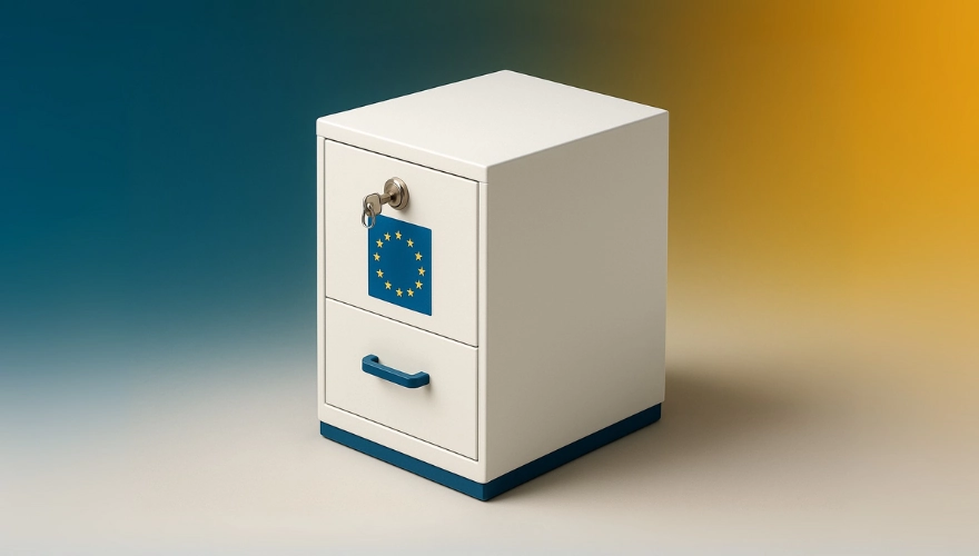 Locked filing cabinet