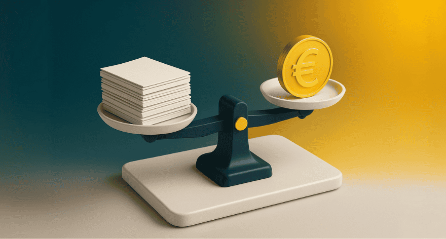 scale with money and documents