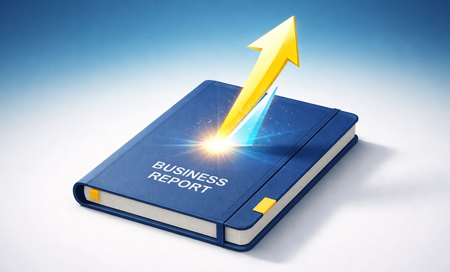 Stijgende lijn in business report